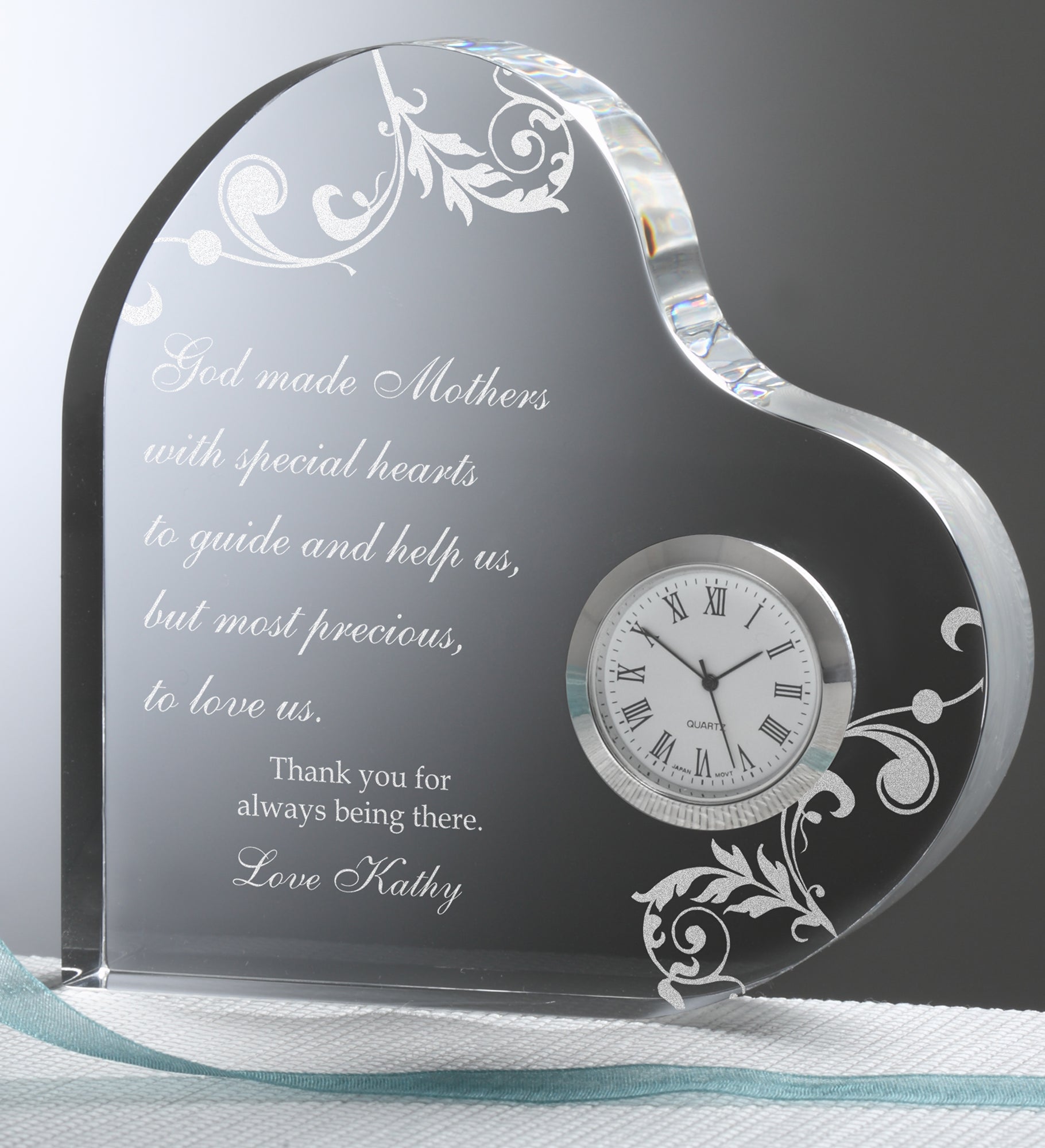 Dear Mom Personalized Heart Clock